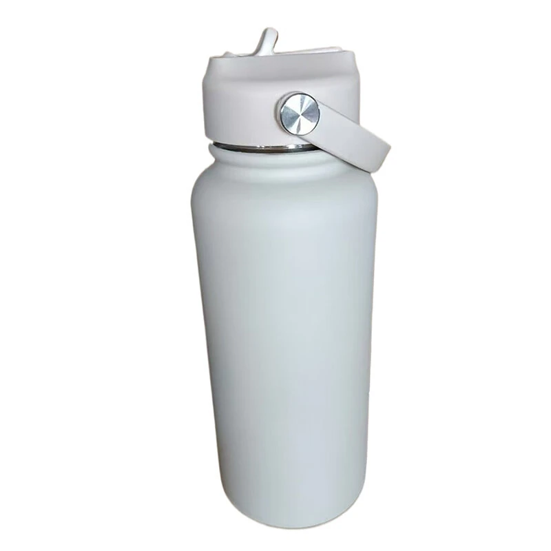 (image for) IPRee 1000ml Thermos Cup LID With Straw And Handle Sealed Leak Proof Portable Handle Outdoor Sports Water Bottle